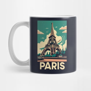 A Vintage Travel Art of the Eiffel Tower in Paris - France Mug